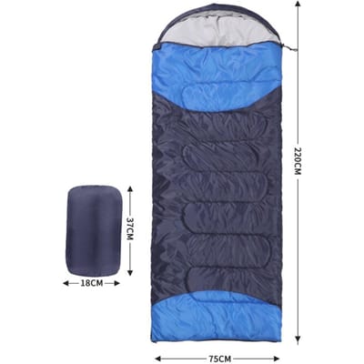 Sac de couchage extérieur enveloppe thermique sac de couchage étanche à capuche pour Camping randonnée 1.1kg blue