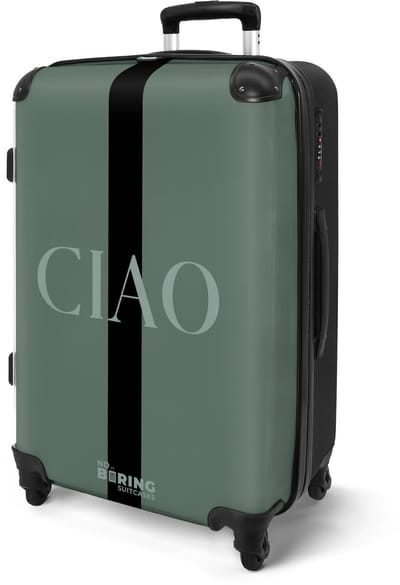 NoBoringSuitcases.com® - Koffer groot - Rolkoffer lichtgewicht - Groen - CIAO - Reiskoffer met 4 wielen - Grote trolley XL - 20 kg bagage - Valiezen middelgroot - Hardcase bagagekoffer - Suitcase large