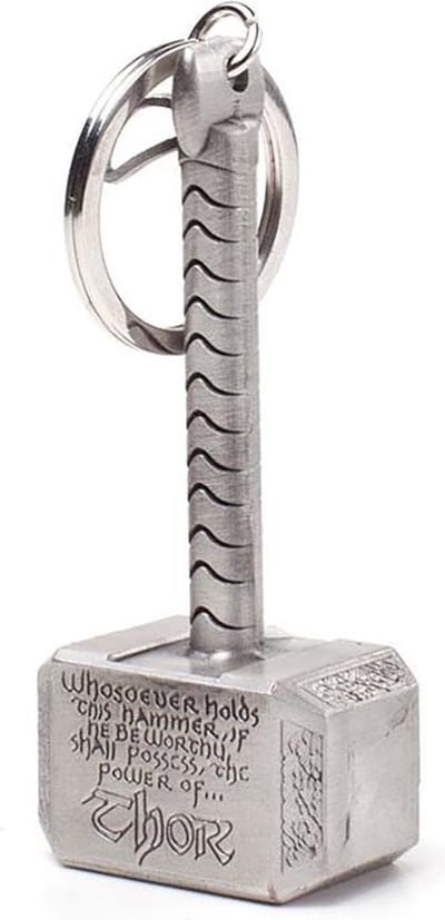 Marvel Thor - Hammer Mjolnir Sleutelhanger - Zilverkleurig