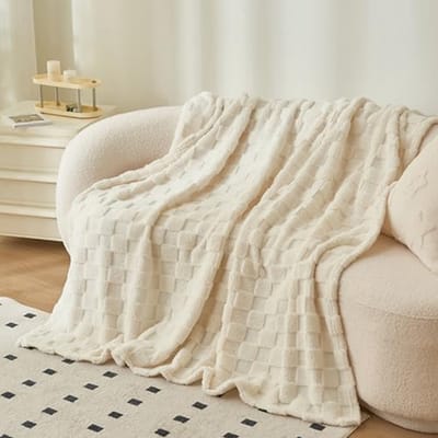 Zachte katoenen fleece deken - pluizige deken en gezellige plaids voor banken