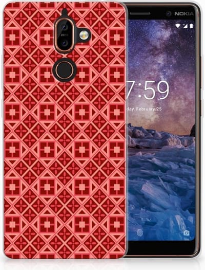 Nokia 7 Plus TPU bumper Batik Rood