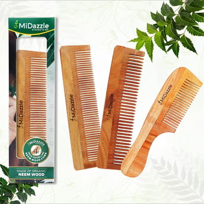 Houten Kam - Neem Kam - Haar Verzorging - Biologisch Materiaal - 15 x 3 cm - Bruin