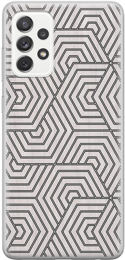 Leuke Telefoonhoesjes - Hoesje geschikt voor Samsung Galaxy A52 5G - Geometrisch - Soft case - TPU - Print / Illustratie - Grijs