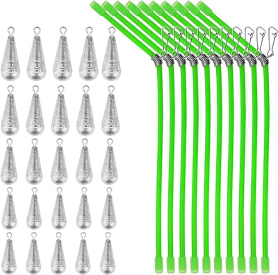 Complete Set van 35 Stuks Visserslood met 25 Stuks Peerlood en 10 Stuks Anti-Tangle, Ideaal voor Buitenvisserij, Vissersaccessoires en Loodvisserij