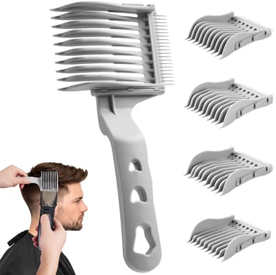 Namajunas - 4-in-1 Uitschuifbare Fade Kamset - Opscheerkam - Barber kam - Gemakkelijk vastklikbare kapperskam voor heren met faded kapsel - Professionele - Haarkam voor thuis en salon - Styling - Accessoire - Tondeusekam - Kam voor Trimmer - 4 maten