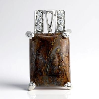 Cavill - Zilveren Hanger met Dinosaurus Kwarts 10,45 ct - 925 Sterling Zilver - Witte Topaas Accent 0,16 ct - Elegant Fossiel Sieraad