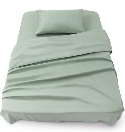 Blumtal 3-delige Set Bedlaken - Hoeslaken 90 x 190 x 30 cm - Laken 160 x 275 cm - 1 x Kussensloop 50 x 80 cm - Summer Green