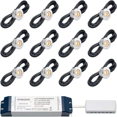 LED veranda inbouwspots Aragon bas inclusief trafo - inbouwspot / downlights / terrasoverkapping / led spot / 3W / dimbaar / warm wit / rond / 230V / IP44 / - set van 12 stuks