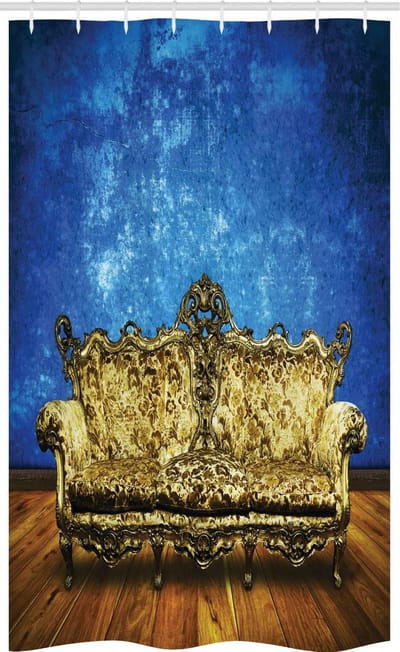ABAKUHAUS Victoriaans Douchgordijn – 120x180 cm – Blauw Geel Bruin