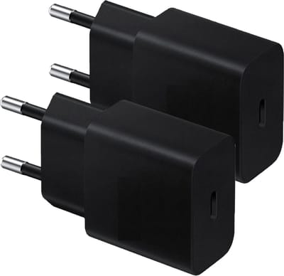 25w Super Fast Charger voor S24,S23,S22,S21,S20,Plus,Ultra - 2 Stuks - Zwart