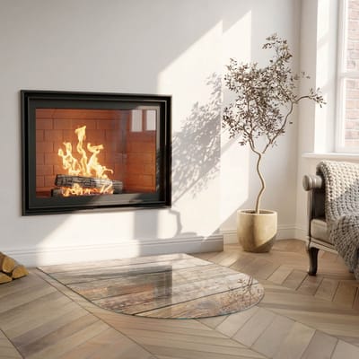 Coloray Vloerplaat Houtkachel - Vloerplaat Openhaard - 100 cm x 100 cm - Houtkachel Accessoires - Beige Vloerplaat Kachel - Verwarmingsaccessoires - Plaat voor Onder Houtkachel - Open Haard Accessoires - Vloerplaat Voor Kachel