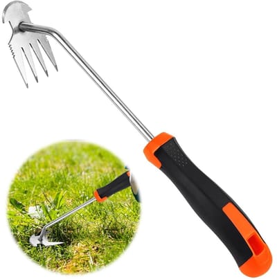 Dailygoods- Onkruidverwijderaar Duurzaam - Handonkruidsteker - Roestvrij Staal - Tuingereedschap - Klauwvormige Tang - Eenvoudig in Gebruik - Onkruidsteker