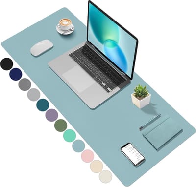 Desk pad lichtblauw 100x40 cm voor kantoor, bureauaccessoires en stijlvolle werkplekdecoratie