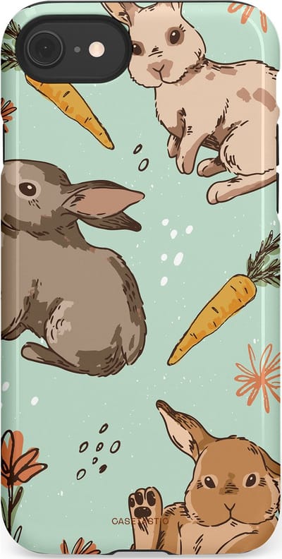 Casetastic Hoesje Geschikt voor Apple iPhone 7/8/SE - Stijlvolle Beschermende Duo-layer Case - Hop hop knappel