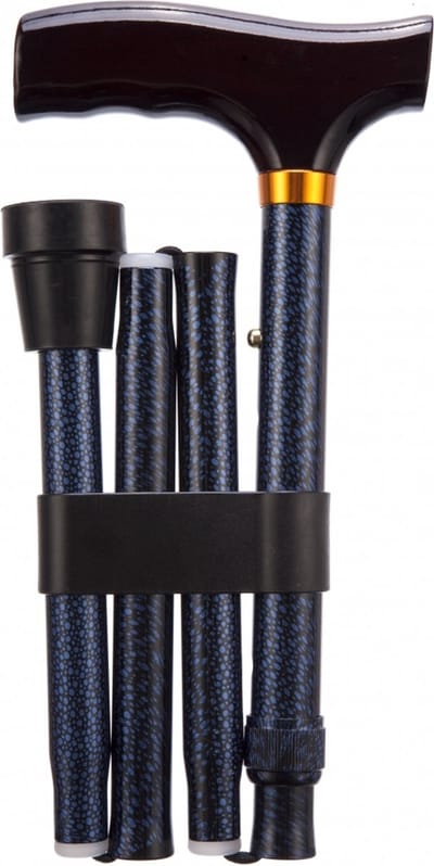 Opvouwbare wandelstok - blue ice 74 - 84 cm