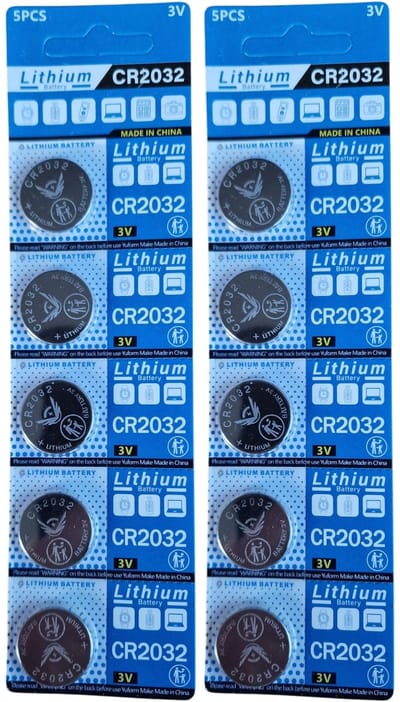 CR2032 3V Lithium Knoopcelbatterijen – 10 stuks (2 x 5 blister)