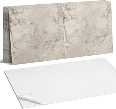 Coloray Plaktegels - Natuursteen in de structuur Wandtegel Zelfklevend - 60 cm x 30 cm - Beige Plaktegels - 6 stuks - Rechthoek PVC Tegels - Plaktegels Keuken - Zelfklevende Vloertegels Badkamer - Vinyltegels Vloer Zelfklevend - Portugese Tegels