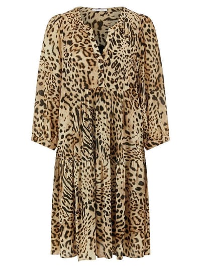 Jurk 3/4-ballonmouwen Van Peter Hahn beige