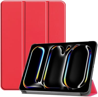 Tablet Hoes Geschikt voor iPad Pro 11 (2024/2025) | Book Case met Standaard | Sleep/Wake | Kunstlederen Beschermhoes | Tri-fold | Rood