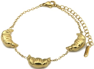 Armband RVS croissant design - goudkleurig - verstelbaar 16-21 cm