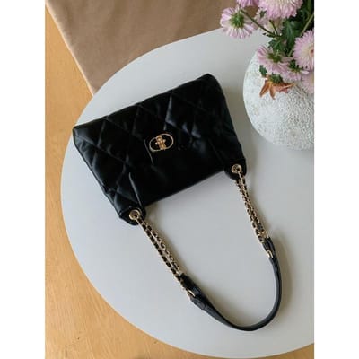 Dames Tote Bag met Grote Capaciteit Nieuwe Veelzijdige Crossbody Enkele Schouder Okseltas Diamanten Ketting Commutertas Trendy black