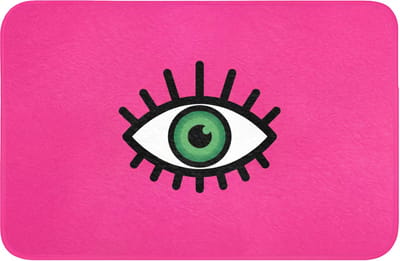 Badmat 60x40 cm - Antislip - Minimalistisch - Oog - Roze - Badmatten voor badkamer - Badkamermat - Douchemat - Badkamer mat
