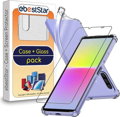 ebestStar - Hoes geschikt voor Sony Xperia 10 V, Silicone Slim Cover Case, Versterkte Hoeken en Randen hoesje, Transparant + Gehard Glas