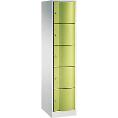 C+P lockerkast Resisto, 1 vak, 5 vakken, B 396 x D 540 x H 1950 mm, lichtgrijs