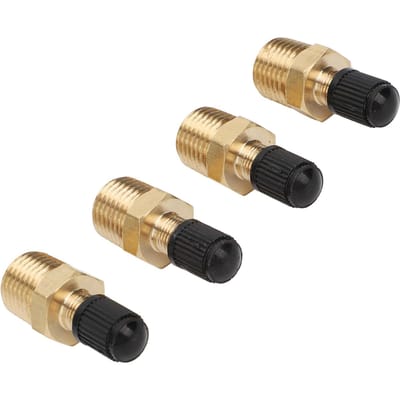 4 pièces Vanne de réservoir 1 4in NPT Filetage mâle 200PSI Noyau de vanne standard Vanne en laiton avec bouchons d'étanchéité pour réparation automobile