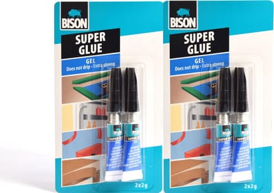 4 Stuks Bison Super glue - Secondelijm 4 X 2g  - Extra sterk
