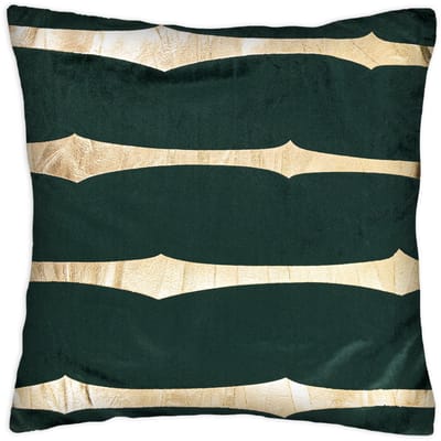 Decoratieve Kussenhoes 40x40cm Tala Velvet - Groen met Gouden Patroon