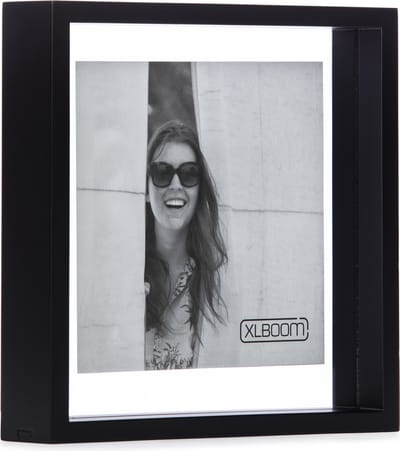 XLBoom Floating Box Fotolijst Zwart 25x25cm - Zwevend houten frame met glas - Verkrijgbaar in wit, lichtbruin en zwart – Tijdloze design fotolijst voor modern wonen