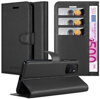 Cadorabo Hoesje geschikt voor Samsung Galaxy A91 / S10 LITE / M80s in PHANTOM ZWART - Beschermhoes met magnetische sluiting, standfunctie en kaartvakje Book Case Cover Etui