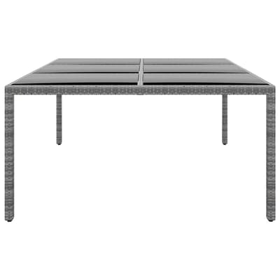 vidaXL - Tuintafel - 200x150x75 - cm - gehard - glas - en - poly - rattan - grijs