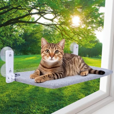 Famanu – Extra brede kattenvenster hangmat, opvouwbaar raamkattenbed met sterke zuignappen