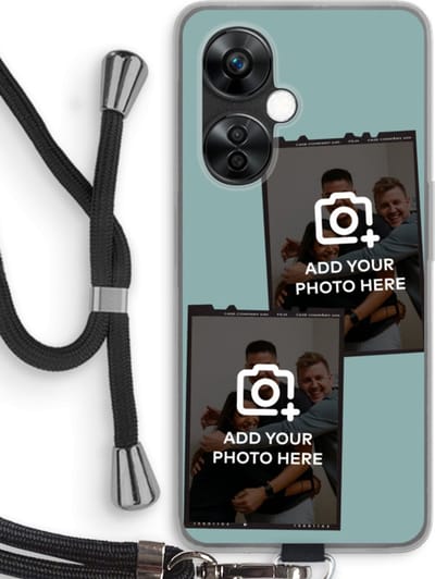 Gepersonaliseerd - Case Company® - Hoesje met koord geschikt voor OnePlus Nord CE 3 Lite hoesje met Koord - Polaroid Zwart - Telefoonhoesje met Zwart Koord - Bescherming aan alle Kanten en Over de Schermrand
