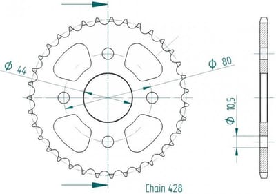 Couronne de transmission Esjot pour Quad AXROADS 50 Snake 2003 à 2004 Neuf