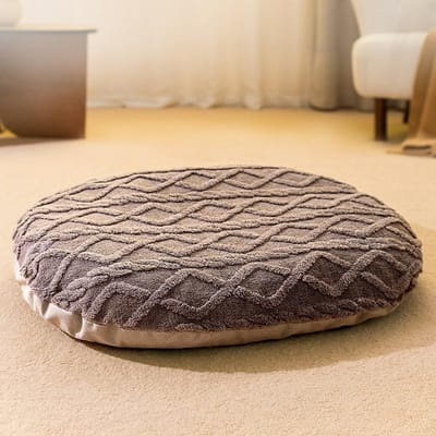 Tapis pour chien pour se réchauffer en hiver Universel toutes saisons Maison de chien amovible en velours imitation lapin Nid pour chat Lit pour chien Tapis pour chat Nid pour animal de compagnie pour dormir S：45*35*6cm gray