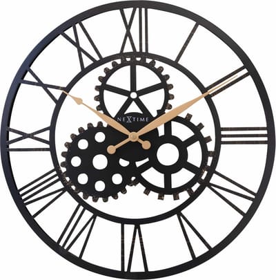 NeXtime - Grote industrial wandklok - 50cm - Stil - Metaal - Birmingham