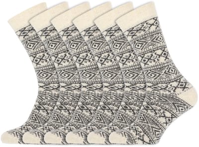 Noorse sokken | Dames sokken | Merk: Basset | Kleur: Wit | Maat: 35 t/m 42 | 6 Paar