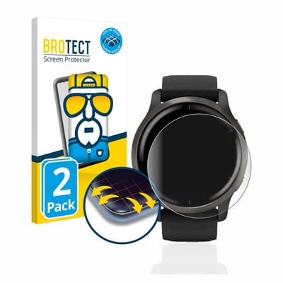 BROTECT - Screenprotector voor Garmin Venu 2 - Folie Beschermfolie transparant volledig dekking - 2 Stuks