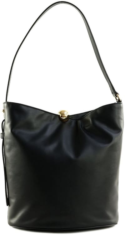 FURLA Leren Schoudertas Sfera Soft Bucket Bag Nero Zwart