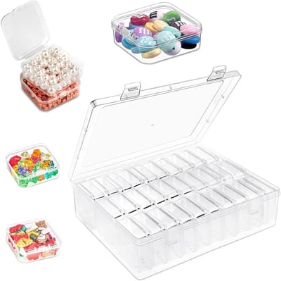Mini plastic opbergdozen met deksel - 30 vakken voor kralen, sieraden en schroeven - Handige kleine opbergboxen voor hobby en organisatie