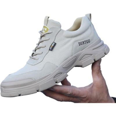 Nouvelles chaussures de protection de travail basses pour hommes, chaussures de travail de soudage à embout en acier anti-écrasement et anti-pénétration à semelle souple pour chantier de construction 36 beige