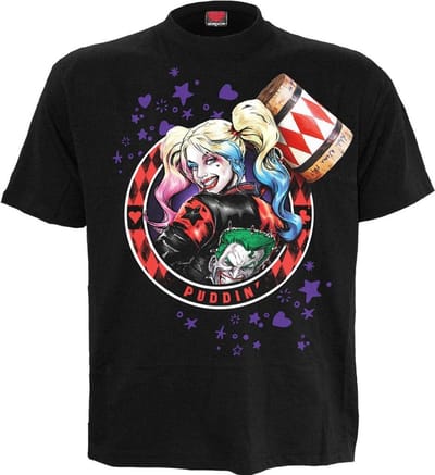 Spiral Harley Quinn - Harley Quinn - Puddin' Heren T-shirt - L - Zwart