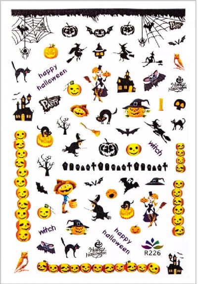 GNB-LAB - Nail Art Stickers - Halloween Thema - Zelfklevend - Ultra Dun