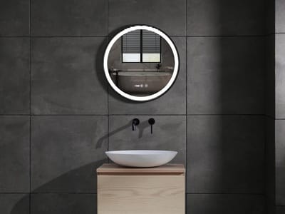 Mawialux LED Badkamerspiegel - 60cm - Rond - Verwarming - Digitale klok - Julia