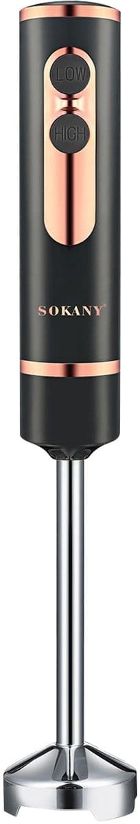 Sokany, Staafmixer 600W met RVS Mes en Ergonomische Handgreep, Zwart