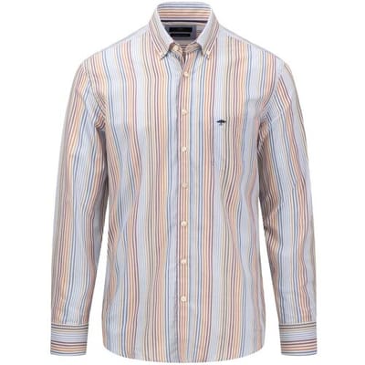 Fynch-Hatton Overhemd Vertical Combi Stripes Button Down Orient Red-Multi / male