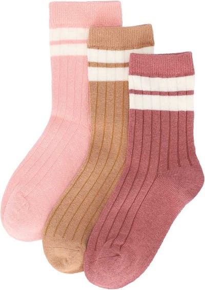 iN ControL 3pack RIB socks STRIPE roze 23/26